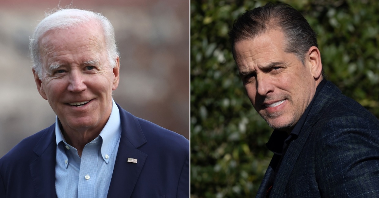 President Joe Biden, left, and son Hunter Biden, right.