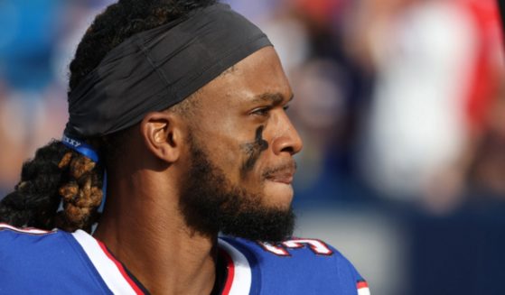 Buffalo Bills safety Damar Hamlin is pictured in a file photo from an August preseason game at the Bills' Highmark Stadium.