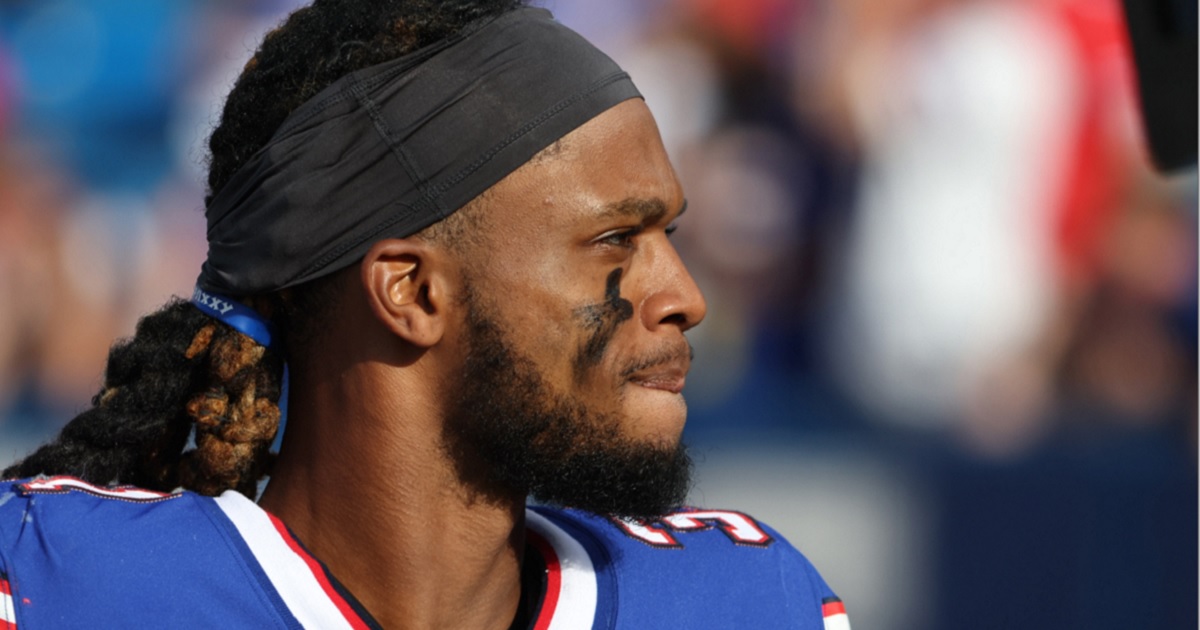 Buffalo Bills safety Damar Hamlin is pictured in a file photo from an August preseason game at the Bills' Highmark Stadium.