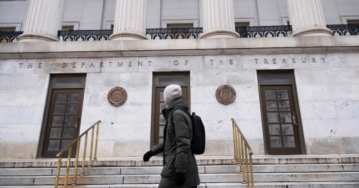 The US Treasury Department building is seen in Washington, DC, January 19, 2023, following an announcement by the US Treasury that it had begun taking measures Thursday to prevent a default on government debt, as Congress heads towards a high-stakes clash between Democrats and Republicans over raising the borrowing limit.