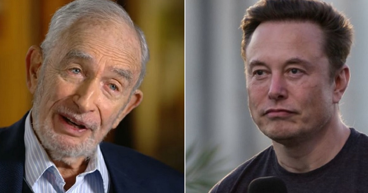 Stanford University professor and author Paul Ehrlich, left; Twitter CEO Elon Musk, right.