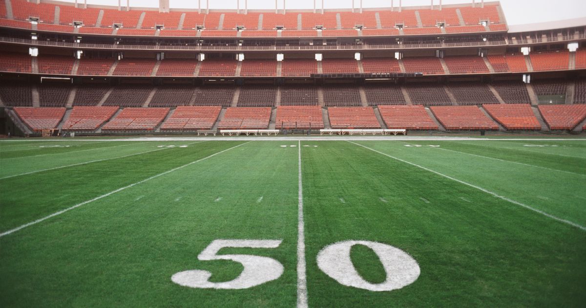 The above image is of the 50-yard line on a football field.