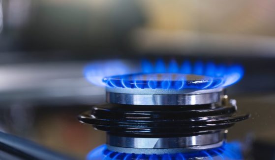 A gas stove is seen in this stock image.