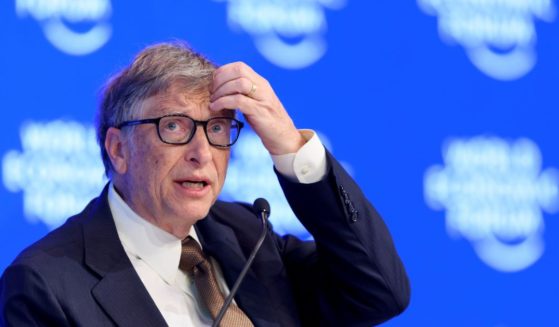 Microsoft founder Bill Gates gestures during a session of the World Economic Forum, on Jan. 19, 2017, in Davos.