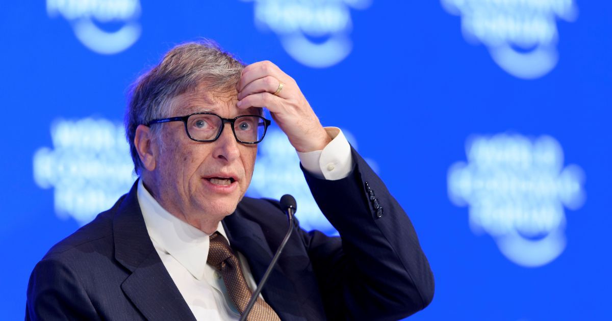 Microsoft founder Bill Gates gestures during a session of the World Economic Forum, on Jan. 19, 2017, in Davos.