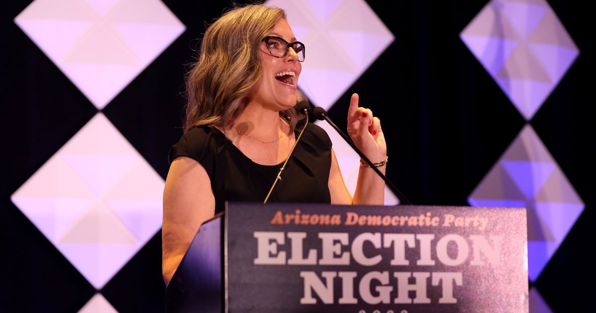 Arizona Democratic gubernatorial nominee Katie Hobbs speaks to supporters at an election night watch party at the Renaissance Phoenix Downtown Hotel on Nov. 8, 2022, in Phoenix.