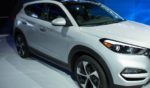 A Hyundai Tucson is pictured at its introduction at the New York International Auto Show in April 2015.