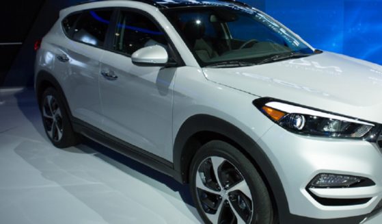 A Hyundai Tucson is pictured at its introduction at the New York International Auto Show in April 2015.