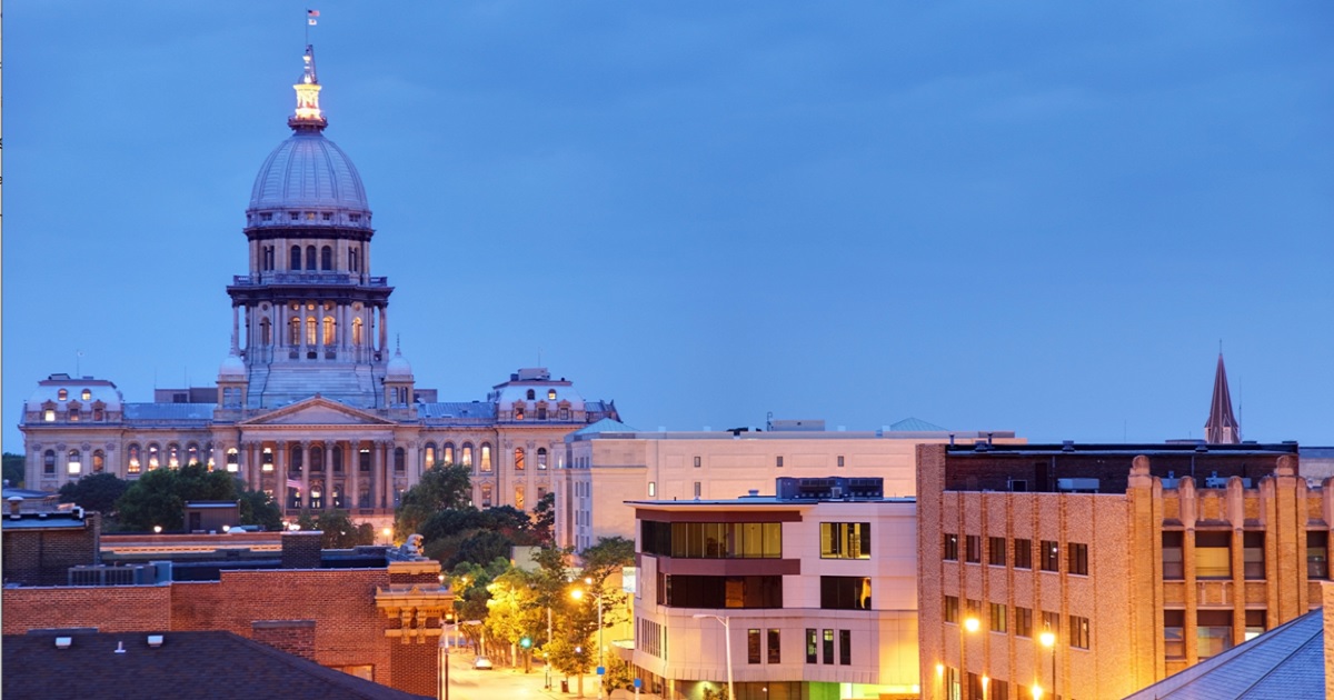 The Illinois state Capitol in Springfield is pictured in a stock photo.