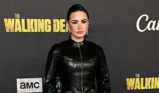 Demi Lovato arrives at The Walking Dead Live: The Finale Event at The Orpheum Theatre on Nov. 20, 2022, in Los Angeles.
