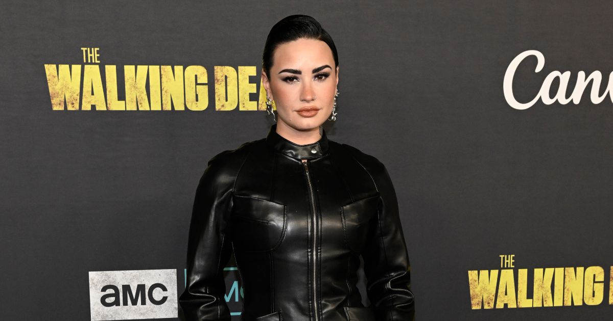 Demi Lovato arrives at The Walking Dead Live: The Finale Event at The Orpheum Theatre on Nov. 20, 2022, in Los Angeles.