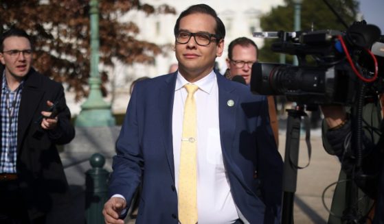 Rep. George Santos leaves the U.S. Capitol on Thursday in Washington, D.C.