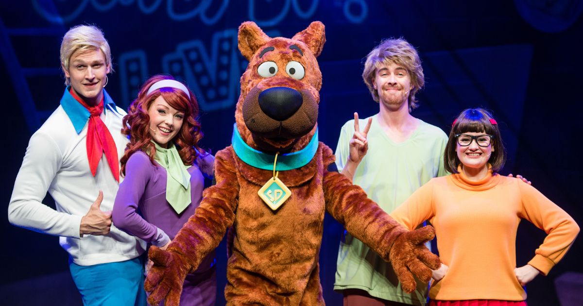The cast of "Scooby-Doo Live!" appears on stage at London Palladium on Aug. 17, 2016, in London.