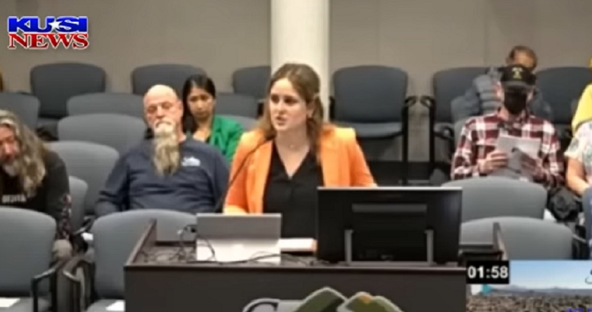 Rebecca Philips, 17, speaks before the Santee, California, city council last week.