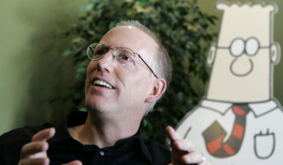 Scott Adams, creator of the comic strip "Dilbert," talks about his work at his studio in Dublin, California, on Oct. 26, 2006.