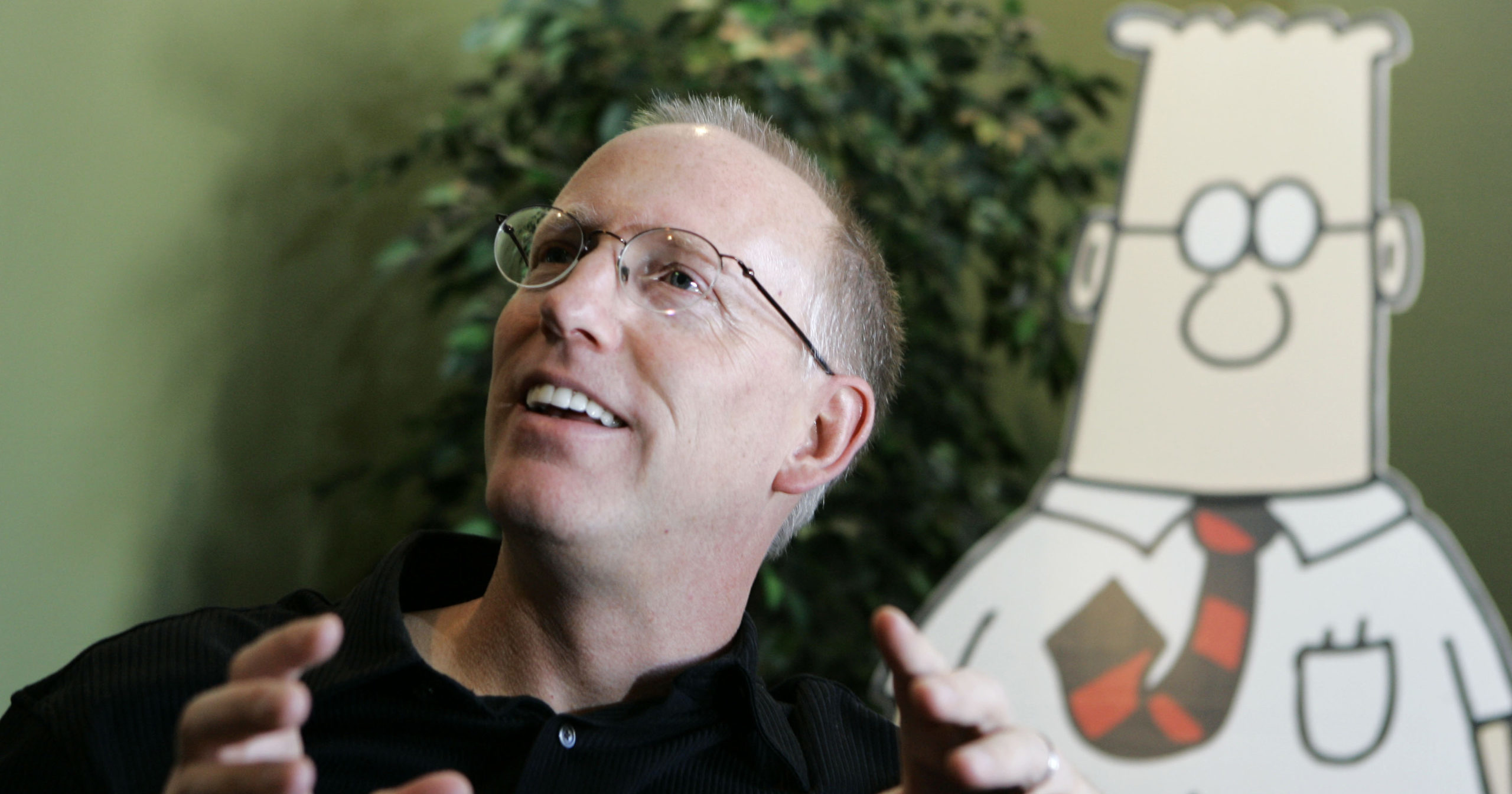 Scott Adams, creator of the comic strip "Dilbert," talks about his work at his studio in Dublin, California, on Oct. 26, 2006.