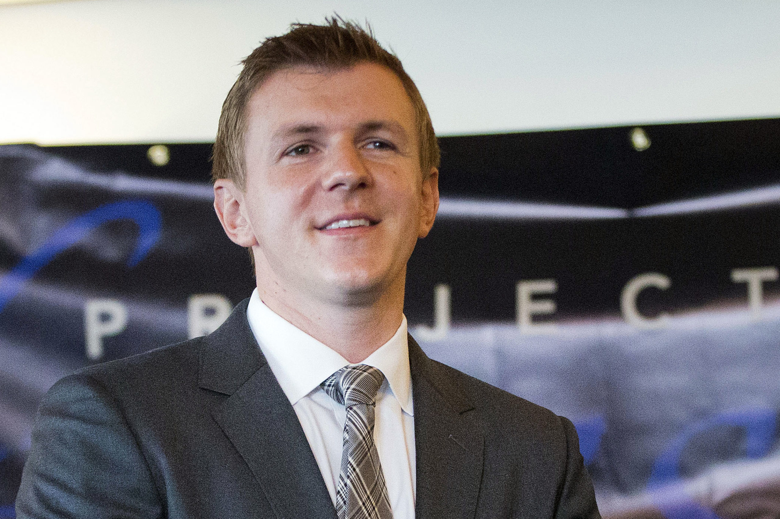 James O'Keefe, then-president of Project Veritas Action, waits to be introduced during a news conference at the National Press Club in Washington, D.C., on Sept. 1, 2015.