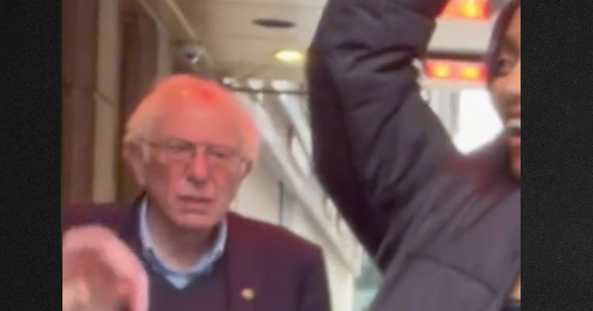 Vermont Sen. Bernie Sanders unexpectedly appeared in the background as the TIkTok video was being filmed.