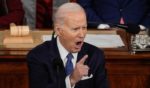 President Joe Biden wags his finger and shouts during his State of the Union address in the House Chamber of the U.S. Capitol in Washington on Tuesday.
