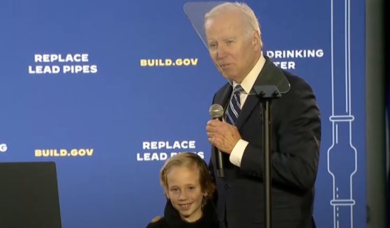 President Joe Biden pulled a little girl from the audience up on stage before his speech Friday.