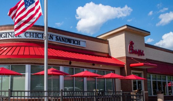 A Chick-fil-A restaurant is pictured in Houston, Texas, on July 5, 2022.