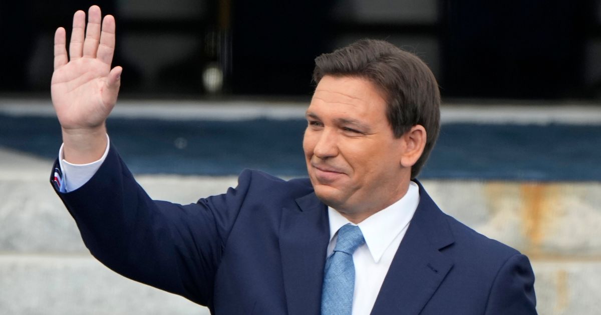 Florida Gov. Ron DeSantis waves during an inauguration ceremony at the Old Capitol in Tallahassee on Jan. 3.