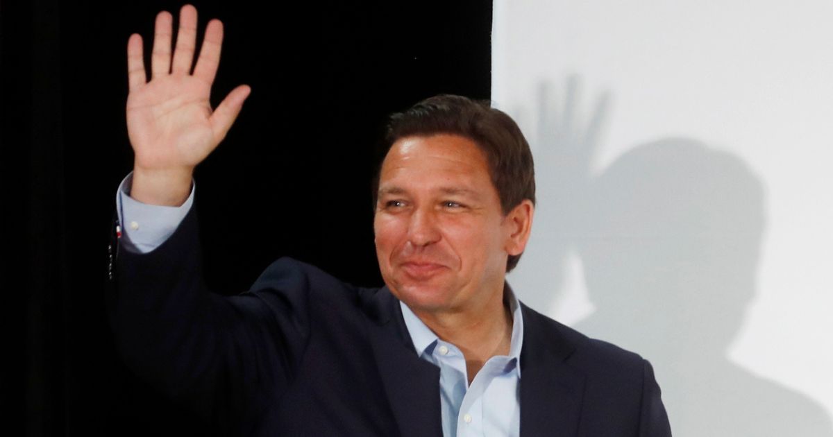 Florida Gov. Ron DeSantis walks on stage to give a campaign speech at the SCC Community Hall in Sun City Center, Florida, on Nov. 6.