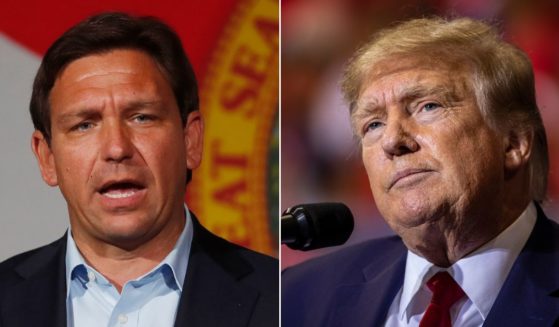 Republican Florida Gov. Ron DeSantis, left, responded to attacks from former President Donald Trump, right, on Wednesday.