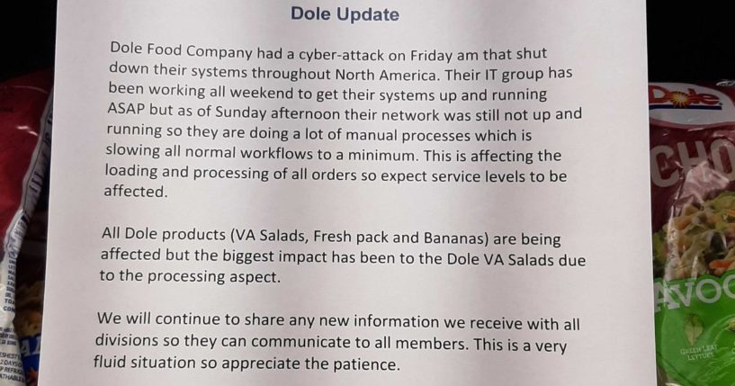 The memo was seen posted in the produce section at a grocery story in Hollister, Missouri on Feb. 18, but appears to indicate the attack happened the previous weekend.