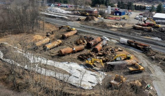 On Friday, cleanup efforts continued in East Palestine, Ohio, after a train carrying hazardous materials derailed on Feb. 3.