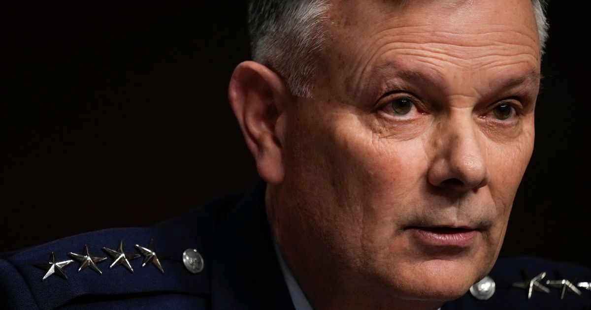 Air Force Gen. Glen VanHerck, Commander of the U.S. Northern Command and North American Aerospace Defense Command, testifies during a Senate Armed Services Committee hearing in Washington, D.C., on March 24.