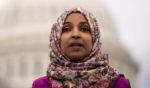Democratic Rep. Ilhan Omar of Minnesota speaks during a news conference outside the U.S. Capitol in Washington on Jan. 26.