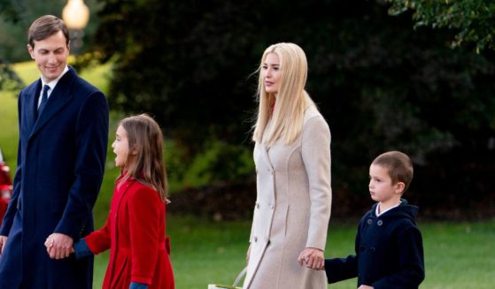 Jared Kushner and daughter Arabella Kushner, walking with his wife Ivanka Trump and their son Joseph
