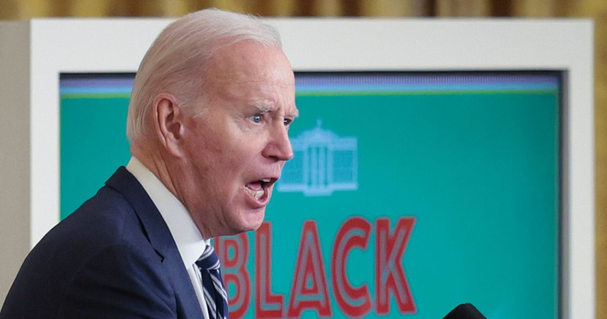 President Joe Biden speaks during an event in the East Room of the White House in Washington on Monday celebrating Black History Month.