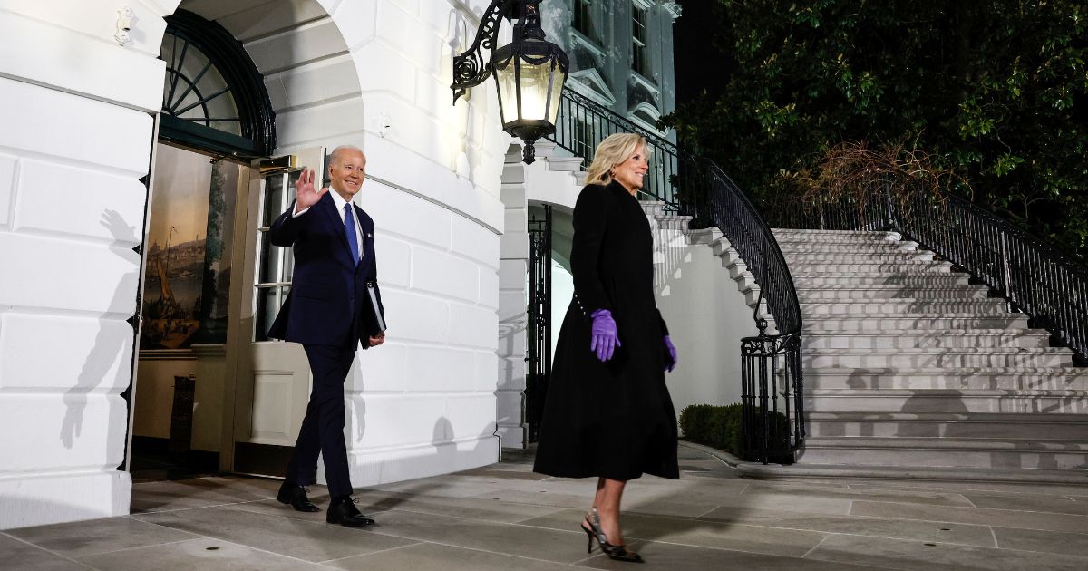 President Joe Biden and first lady Jill Biden head for the presidential limousine on the South Lawn of the White House in Washington on Feb. 7.