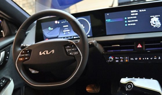 The interior of the Kia EV-6 is displayed at a showcase event in Seoul, South Korea, on June 1, 2021.
