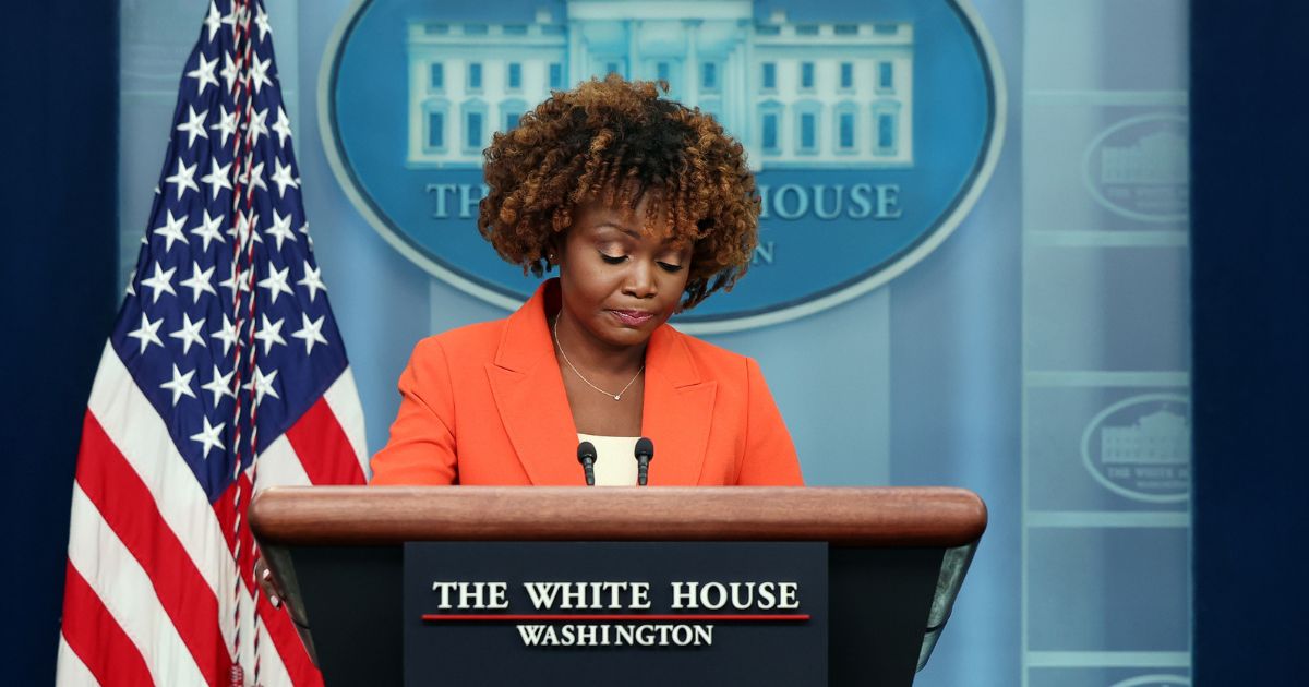 White House Press Secretary Karine Jean-Pierre speaks during a press briefing at the White House on Thursday in Washington, D.C.