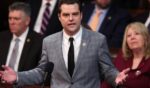 Republican Rep. Matt Gaetz delivers remarks in the House Chamber during the fourth day of elections for Speaker of the House at the U.S. Capitol Building in Washington, D.C., on Jan. 6.