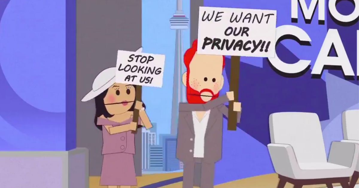 In a recent episode of "South Park," the show took a shot at Prince Harry and Meghan, Duchess of Sussex, sending the couple on a "worldwide privacy tour."