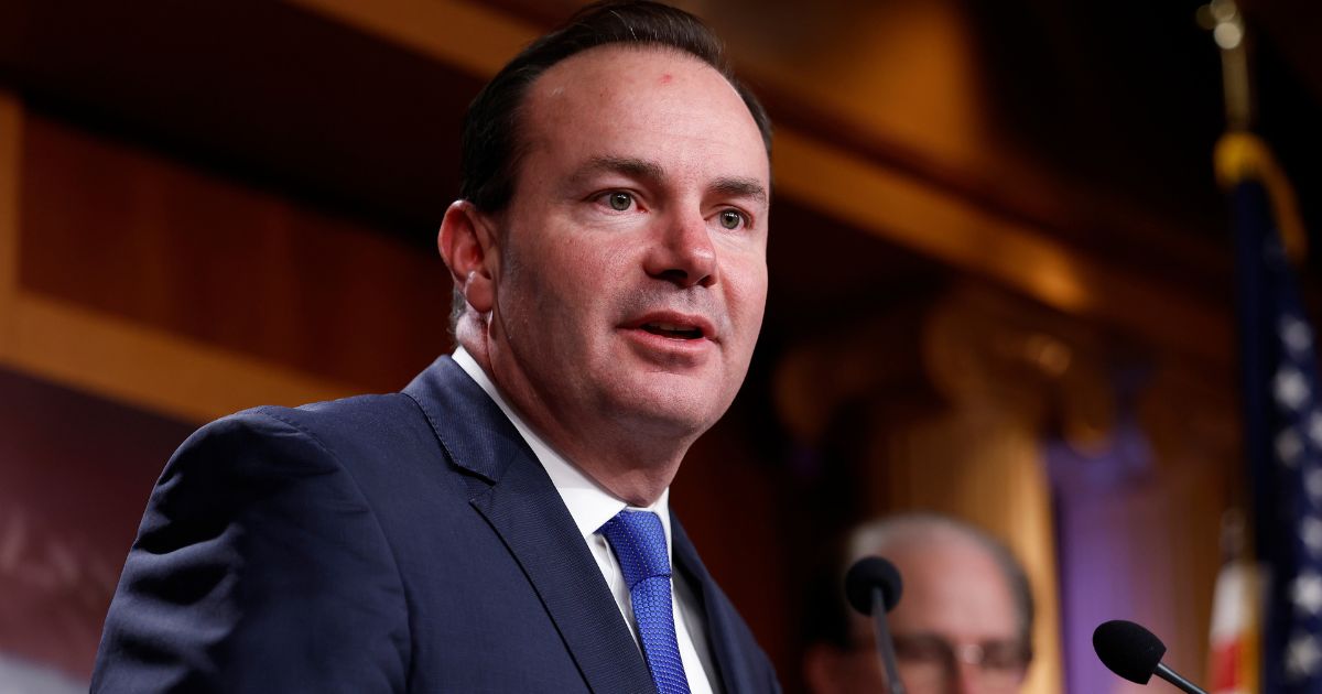 Sen. Mike Lee speaks during a news conference at the U.S. Capitol Building on Dec. 7, 2022.
