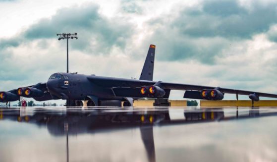 A B-52H Stratofortress sits on the flightline at Minot Air Force Base, North Dakota, on July 7, 2022.