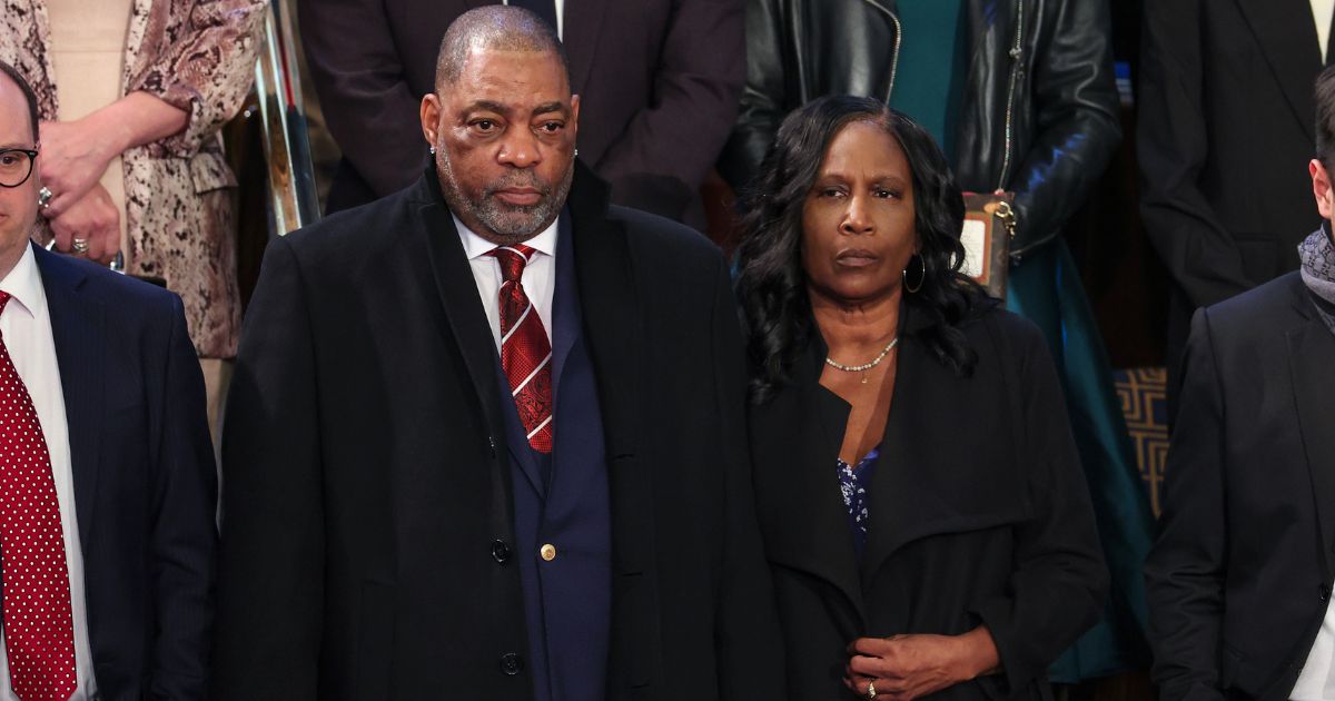 Rodney Wells, left, and RowVaughn Wells, right, the parents of Tyre Nichols, attended President Joe Biden's State of the Union address in Washington, D.C., on Tuesday.