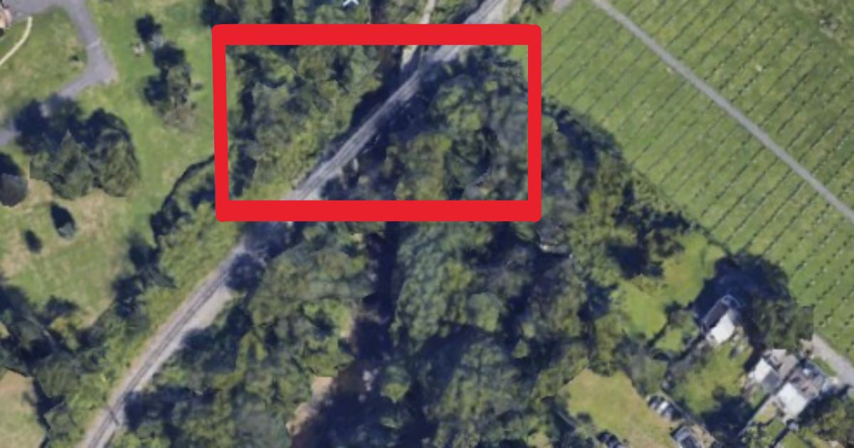 The discovery was made near some railway tracks behind the St. Dominic's Catholic Church in Philadelphia, Pennsylvania, in the highlighted area.