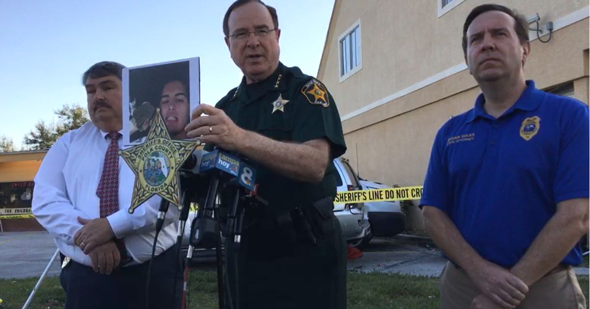Grady Judd, sheriff of Polk County, Florida, talks about the Alex Greene case on Monday in Winter Haven.