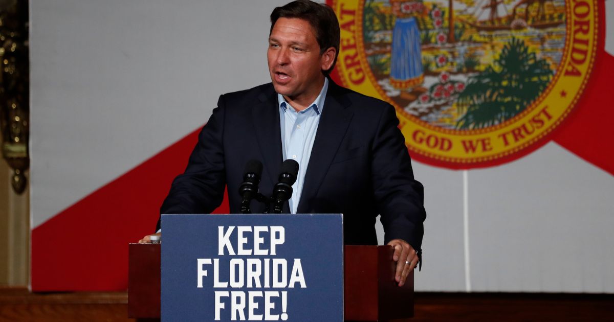 Republican Florida Gov. Ron DeSantis, seen in a file photo from November, wants to let Floridians decide for themselves whether to use gas stoves.