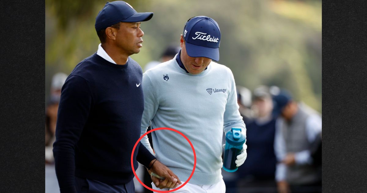 Feminists are fuming over what Tiger Woods handed to Justin Thomas after outdriving him during a tournament.