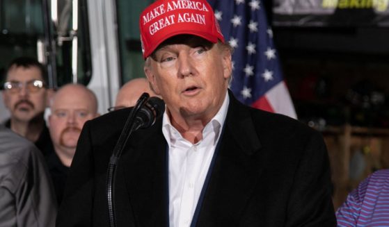 Former President Donald Trump speaks at the East Palestine Fire Department in East Palestine, Ohio, on Wednesday.
