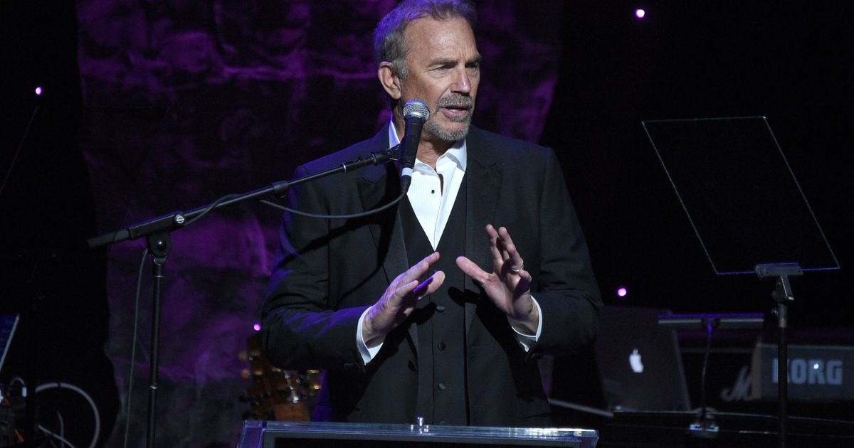 Kevin Costner speaks at the Pre-Grammy Awards gala Feb. 4 in Beverly Hills, California. In January, Costner was named a Golden Globe winner for his role in the drama series "Yellowstone."