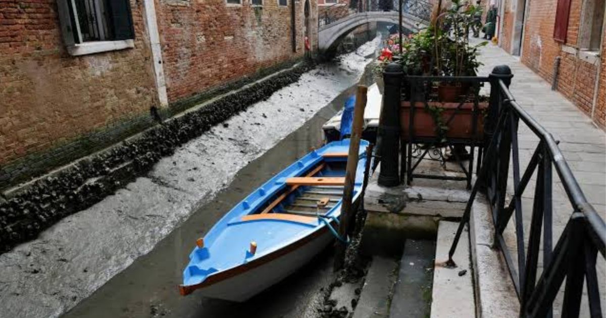 A severe drought is leaving Venice's famed gondolas high and dry.