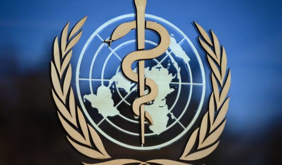 The logo of the World Health Organization is seen at its headquarters in Geneva.